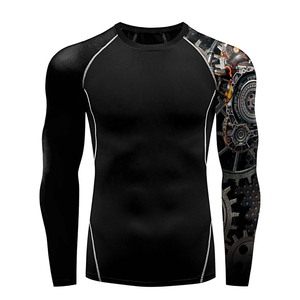 Factory Direct <b>Compression</b> <b>Shirt</b> Rash Guard Breathable Training Apparel for Competitive Athletic Performance - Product Image 4