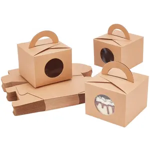 Mini caixa de papel descartável para macaron, caixa de papelão quadrada descartável para embalagens de chocolate, cupcake, papelão