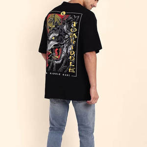T-shirt en coton surdimensionné personnalisé pour homme, 240 grammes, col rond tricoté, imprimé sérigraphié sur le devant, motif lettres décontracté, manches courtes - Product Image 6