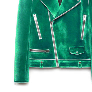 Veste de costume élégante en velours unisexe, col montant, design moderne, hiver, classique, formelle, logo frontal - Product Image 3