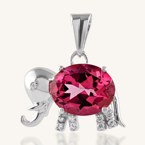 Colgante de topacio rosa en plata de ley 92.5 KLSP-50487 - Product Image 1