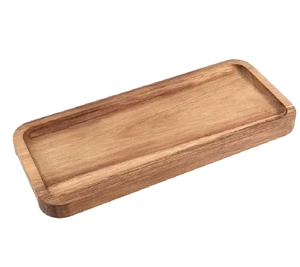 Plateau de service carré en bois, design minimaliste fait main, plateau en bois massif pour plats et assiettes, utilisation polyvalente, plateau de service - Product Image 5