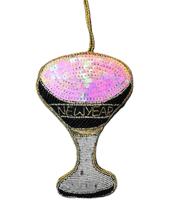 Beaded Martini Glass New Year Decoration Fashion Ornament Colorful Sequin Design - Product Image 1