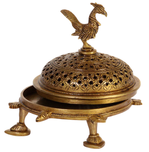Quemador de incienso de latón puro de alta calidad con acabado pulido, quemador de Loban tradicional de latón vintage para decoración del hogar. - Product Image 6