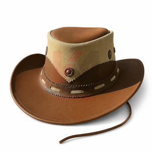 Sombreros de Vaquero de Cuero de Fábrica OEM, Piel Genuina de Vacuno de Primera Calidad, Estilo Rodeo, Logotipo Personalizado, Suministro al por Mayor para Distribuidores Globales - Product Image 1