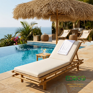 Outdoor Bamboo Sunbed | Natural Bamboo <b>Reclining</b> Lounger for Resorts, Hotels & <b>Gardens</b> | OEM Supply - Product Image 4