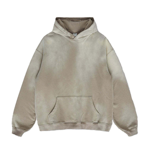 เสื้อฮู้ดดี้โอเวอร์ไซส์ผู้ชาย สีพื้น ผ้าฝ้ายเฟรนช์เทอร์รี่ สไตล์ลำลอง สตรีทแวร์ ใส่ได้ในฤดูใบไม้ร่วง - Product Image 3