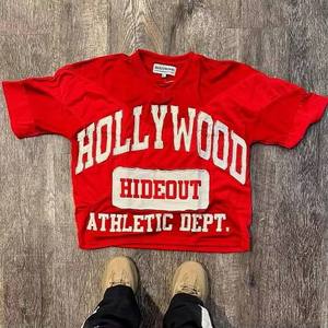 T-shirt Homme Oversize en Coton Lourd, Style Streetwear Personnalisé OEM, Épaules Tombantes, avec Applique Broderie et Patch, Coupe Courte - Product Image 5