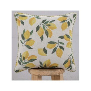 Funda de cojín cuadrada con estampado de limones, mezcla de algodón y lino, lavable, decoración para el hogar, funda de almohada - Product Image 1