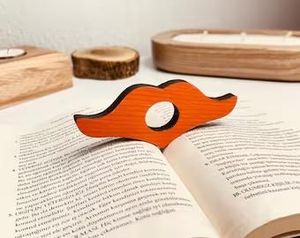 Support de livre ergonomique en bois HASAN CRAFT moderne, marque-page, motif nature morte, forme irrégulière, serre-livres sculpturaux pour dos de livre - Product Image 2