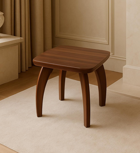 Table d'appoint ronde carrée en bois d'ingénierie avec support de rangement pour magazines et journaux, idéale pour le coin du canapé du salon - Product Image 1