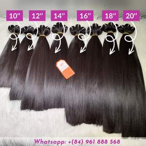 Máquina de calidad de lujo más vendida, doble trama Remy, Color negro Natural, extensiones rectas de hueso vietnamita crudo, precio al por mayor - Product Image 5