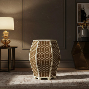 Taburete Redondo de Hueso Tallado a Mano, Estilo Moderno y Natural, con Color Personalizado, Muebles para el Hogar de Calidad India a Precio de Mayoreo - Product Image 5