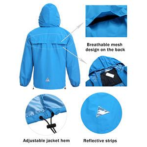 Survêtement de pluie en polyester respirant avec taille élastiquée et rabat anti-vent interne pour une sécheresse supérieure sous la pluie - Product Image 5