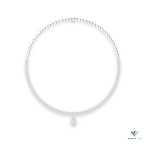 Collar con Colgante de Diamante Cultivado en Laboratorio, Corte Redondo, 7.88 Quilates, Oro Blanco de 18K, Collar con Colgante de Lágrima para Bodas - Product Image 1