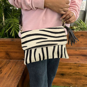 Nouveau Style occidental véritable Animal fourrure cuir bracelet sacs à bandoulière de haute qualité à la mode bandoulière Messenger sac à bandoulière - Product Image 2