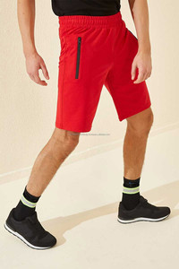 Venta al por mayor logotipo personalizado 100% algodón pantalones cortos a prueba de viento de color sólido cordón sudor cortavientos pantalones cortos de los hombres - Product Image 5