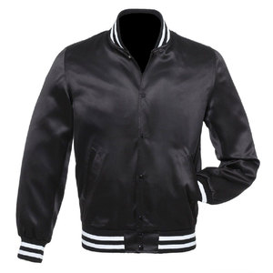 Custom Printing Long Sleeve Unisex Satin <b>Baseball</b> <b>Jacket</b> Front Plain Letterman Wholesale Blank Customized High Quality Winter - Product Image 1