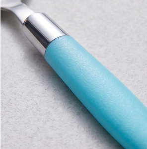 Modern Flatware Set With Turquoise <b>Plastic</b> Handles High <b>Mirror</b> Polish Dishwasher Safe Stainless Steel Cutlery For Dining Use - Product Image 2
