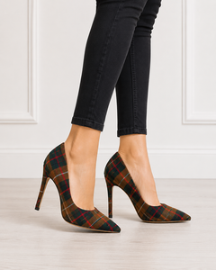 Escarpins à talons hauts élégants pour femmes, motif tartan écossais, pour mariage, design personnalisé, fournisseur en gros - Product Image 4