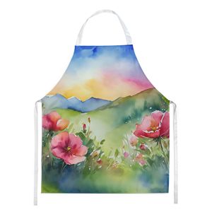 Dakota du Nord Wild Prairie Roses Aquarelle Grand Tablier Multicolore Unisexe Cuisine Cuisine Jardinage pour Adultes pour Hommes Femmes - Product Image 1