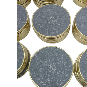 DPC Shagreen Coasters and <b>Placemat</b> Elegant <b>Leather</b> and Velvet for Valentine's Day Gifts Handcrafted From Vietnam - Product Image 2