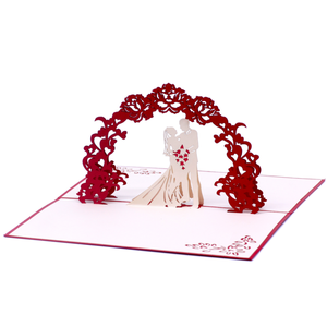 Fabricante OEM/ODM, Tarjeta de Felicitación 3D Pop-up con Diseño de Pareja en Arco de Boda, Estilo Romántico, Hecha a Mano, de Lujo, Venta al Por Mayor - Product Image 4