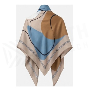 HOMYI LION Women's <b>Square</b> <b>Silk</b> <b>Scarf</b> Geometric Print Elegant Multi-Functional Fashion Accessory All Seasons - Product Image 2