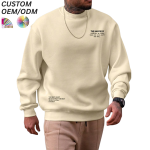 Sweat-shirt ras du cou pour homme, pull uni brodé, style minimaliste décontracté, mode urbaine, logo personnalisé, OEM ODM, vente en gros - Product Image 3