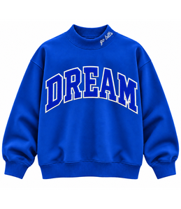 Women’s Custom Oversized <b>Mock</b> Neck Pullover Sweatshirt Embroidered Letter Applique Wholesale Private Label Clothing - Product Image 1
