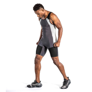 Combinaison de lutte unisexe jaune ajustée 100% polyester extensible imprimée par décharge 140g, vêtement de sport de combat une pièce taille adulte - Product Image 6