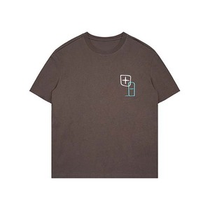 Camiseta de Manga Corta Azul Marino para Hombre con Estampado Geométrico en el Frente, Logotipo, Corte Regular, Cuello Redondo, 100% Algodón Jersey - Product Image 2