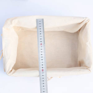 Juego de 3 Cestas Rectangulares de Mimbre Tejido con Forro de Lona - Bandejas de Almacenamiento de Mimbre de Estilo Minimalista Versátil, Juego de Cestas de Almacenamiento - Product Image 3