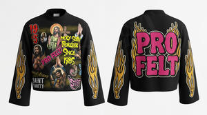 T-shirt pour homme en coton 100% à manches courtes, surdimensionné, style streetwear, avec motif flamme, personnalisable en gros - Product Image 6