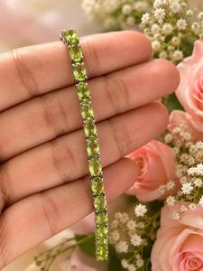 Luxvory Wholesale 7.5 Inch Peridot Tennis <b>Bracelet</b> 925 Sterling Silver White Gold Plated Luxury Jewelry Unisex - Product Image 2