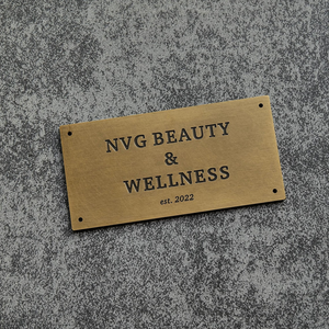 Metal Overseas Custom Brass Engraved Decorative Personalized <b>Door</b> <b>Plate</b> <b>Name</b> Plaque Handmade Wall Mounted - Product Image 3