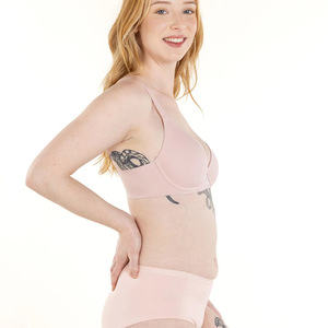Women's Seamless <b>Wire</b>-Free <b>Bra</b> Solid Color Full Cup Adjustable Straps Y-Back Closure Knitted Comfort Fit - Product Image 2