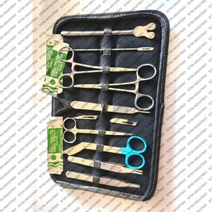 Ensemble d'instruments chirurgicaux manuels professionnels pour interventions chirurgicales mineures, 18 pièces, en acier inoxydable, pour chirurgie générale, certifié CE - Product Image 5
