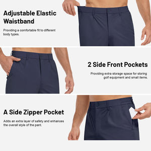 กางเกงกอล์ฟลำลองคุณภาพสูง น้ำหนักเบา สำหรับผู้ชาย พร้อมดีไซน์ระบายอากาศแบบสวมใส่สบายตามสั่ง OEM และป้ายกำกับแบบกำหนดเอง - Product Image 5