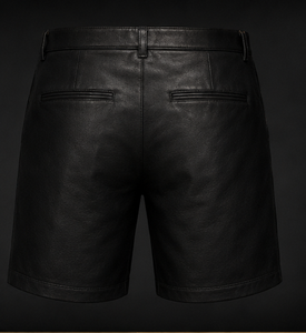 Shorts Bermuda Homme de Luxe en Cuir Écologique Brodé Coupe Ajustée Couleur Unie Décontracté Chic Poches Fonctionnelles Doux - Product Image 2