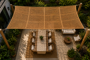 Eco2go Vietnam Toile d'ombrage rétractable manuelle écologique |   Voile de protection solaire pour balcon avec un taux d'ombrage de 95% - Product Image 4