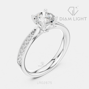 Bague de fiançailles en or blanc 14 carats avec diamant de laboratoire de 1,159 carats, coupe ronde, bague de mariée, certifiée IGI, bijoux fins, cadeau - Product Image 2
