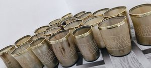 Cuerno de Bebedero de Cuerno de Búfalo Natural Hecho a Mano Personalizado, Pulido, Arte Moderno, Vaso Corto, Ecológico - Product Image 3