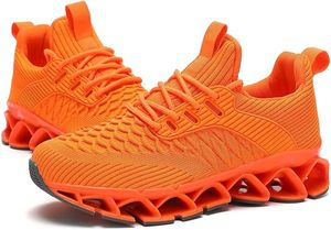Zapatillas deportivas lisas de malla con cordones naranjas para entrenamiento deportivo, calzado de color sólido, elegante, con soporte acolchado, botas para senderismo y excursiones. - Product Image 5