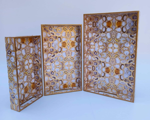 Lot de 3 plateaux de service en MDF personnalisables de haute qualité avec impression numérique, style européen, pour hôtels, artisanat métallique - Product Image 6