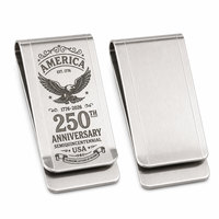 Pince à billets en métal USA 250ème anniversaire, vente en gros |   Logo personnalisé imprimé en sérigraphie, gravé, cadeau promotionnel patriotique d'entreprise personnalisé
