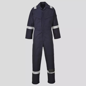 ชุดคลุมทำงานน้ำหนักเบาสีน้ำเงินกรมท่าแบบยูนิเซ็กซ์ ทำจากผ้า Nomex พร้อมแถบสะท้อนแสง ชุดยูนิฟอร์มนิรภัย โดย TAGCO SAFETY - Product Image 1