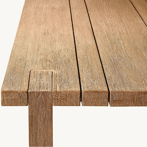 Mesa rectangular de madera de teca con un estilo moderno y sencillo, adecuada para uso en exteriores, de buena calidad y duradera. - Product Image 4