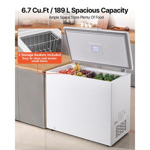 Congelatore orizzontale compatto da 6,7 piedi cubi con apertura superiore e 2 cestelli rimovibili regolabili - Product Image 3