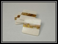 Sous-verres carrés en pierre avec incrustation dorée, napperons modernes antidérapants pour la décoration de la maison et du bureau